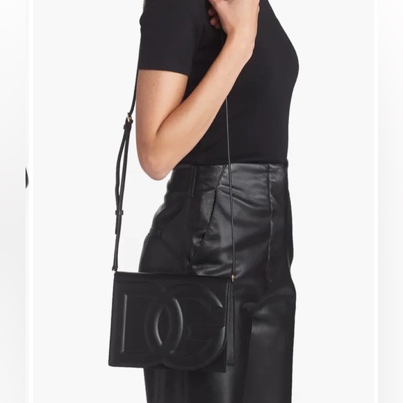 D&G leather flap crossbody bag color black - Picture 5 of 15